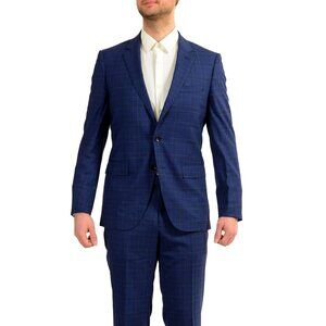 Hugo Boss Men's "T-Harvers4/Glover3" Slim Fit Plaid Wool Suit US 42R IT 52R